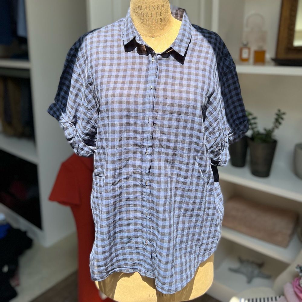 Xírena blue and black blouse